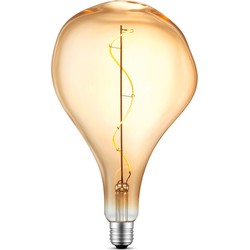 Edison Vintage LED filament lichtbron Flex - Amber - Blown - Retro LED lamp - 16.5/16.5/27.5cm - geschikt voor E27 fitting - Dimbaar - 3W 180lm 2700K - warm wit licht