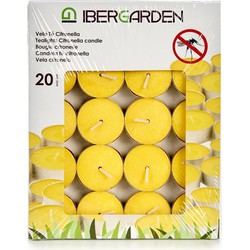 Geurkaarsen/waxinelichten - 20x - citronella - citrusgeur - geurkaarsen