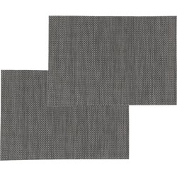 Set van 8x stuks placemats uni zwart texaline 50 x 35 cm - Placemats