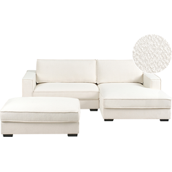 Beliani RENDERS - Hoekbank-Beige-Bouclé