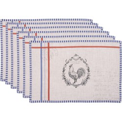 Clayre & Eef Placemats Set van 6  48x33 cm Beige Katoen Haan Tafelmat