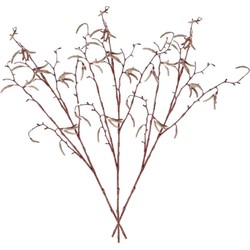 Bellatio flowers & plants Kunsttakken - 6x - berkenkatjes - 66 cm - betula pendula - decoratie takken - Kunstplanten