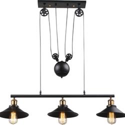Klassieke hanglamp Lenius - L:92cm - E27 - Metaal - Bruin