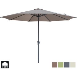 Kopu® Madrid grote Parasol Rond 350 cm met Beschermhoes - Taupe