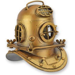 A TIN MODEL OF A DIVING HELMET