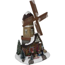 Kerstmolen LED 34 cm m/beweging /muziek 3xAA adapter connection