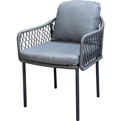 Rocha dining chair aluminium dark grey/rope dark grey/mixed grey AW