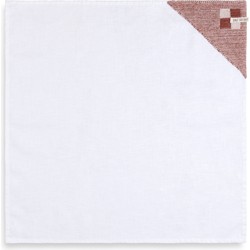 Knit Factory Linnen Theedoek - Poleerdoek - Keuken Droogdoek Block - Ecru/Roest - 65x65 cm