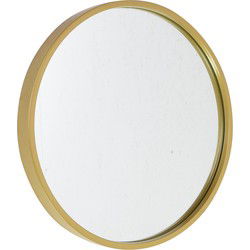 Fragix Boston wandspiegel rond - Goud - Metaal - Ø35cm - Industrieel