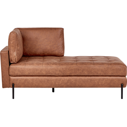 REBAIS - Chaise longue - Goudbruin - Linkszijdig - Kunstleer