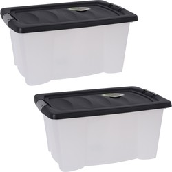 4x Stuks Opbergdozen/organizers met deksel - kunststof - 13 Liter - Opbergbox