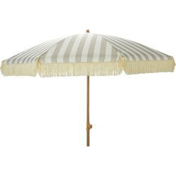 4goodz Parasol met Volant 200 cm - Taupe/Wit gestreept