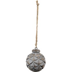 Clayre & Eef Hanger Ø 8 cm Grijs Bruin Hout