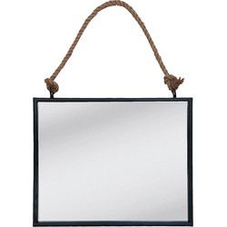 Clayre & Eef Spiegel Zwart MDF