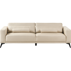 Beliani ANGE - Driezitsbank-Beige-Veganistisch eco-leer