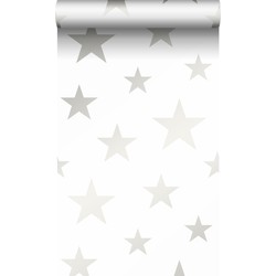 Origin Wallcoverings behang sterren mat wit en glanzend zilver - 0,53 x 10,05 m - 347696