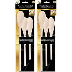 DID Pollepels set - 6x stuks - hout - verschillende lengtes - Opscheplepels