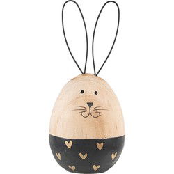 Clayre & Eef Decoratie Beeld Konijn Bruin Hout
