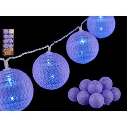 Krist+ verlichting snoer - 10 bollen - lila paars - 150 cm- batterij - Lichtsnoeren