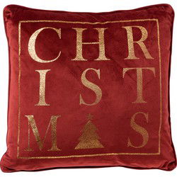 Textino CHRISTMAS - Sierkussen 45x45 cm - Kerst - Biking Red - rood - Textino