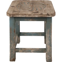 Clayre & Eef Plantentafeltje  40x40x46 cm Blauw Hout Vierkant Plantenstandaard