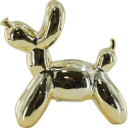 Ornament- Money Bank Balloon Dog- Ceramics- Gold-17x7x17cm