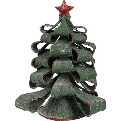 Clayre & Eef Kerstdecoratie Beeld Kerstboom Ø 21x24 cm Groen Papier IJzer