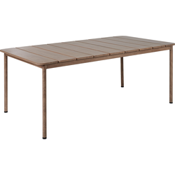 Beliani FLAVIA - Tuintafel-Donkere houtkleur-Aluminium