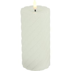 Countryfield LED kaars/stompkaars - wit - D7,5 x H15 cm - timer - LED kaarsen