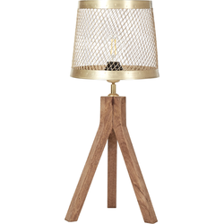 BEKI - Tafellamp - Donkere houtkleur - Mangohout