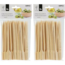 Excellent Houseware Sate prikkers/stokjes - 100x - bamboe - 15 cm - prikkers (sate)