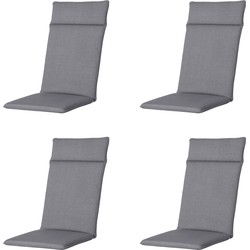 Madison -  Tuinstoelkussen Hoge Rug Oxford grey - Ca. 120x50 cm - Set van 4