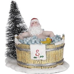 Santa in hot tub - l9xw6,5xh6,5cm