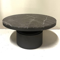 PTMD Bregt coffeetable low brown marble dark grey base