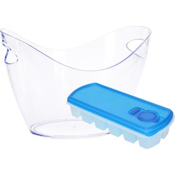 Koelemmer - transparant - 3 liter - incl. ijsblokjes vorm - ijsemmer - IJsemmers