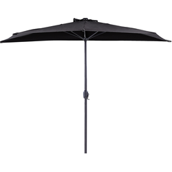 Beliani GALATI - Halfronde parasol-Zwart-Polyester