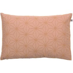 Dutch Decor DEBORA - Kussenhoes kraaltjes patroon - 40x60 cm - bruin -  koper - roze - pasteltint - Dutch Decor