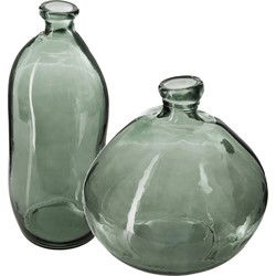 Atmosphera bloemenvazen set - 2x - groen - organische vorm - glas - Vazen