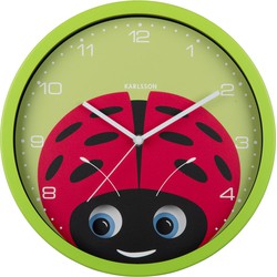 Wandklok Peekaboo Ladybug - Groen - 30.8x4.5x30.8cm