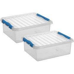 Sunware opbergbox - 2x - transparant - 25L - 50 x 40 x 18 cm - Opbergbox