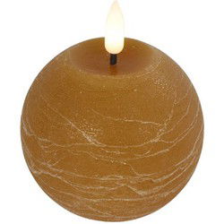 Ledkaars Lyon ro 8x8x9 cm amber