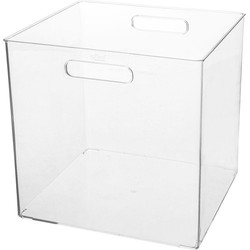 Creme potjes/flesjes/make-up houder/box vierkant 31 x 31 cm van kunststof - Opbergbox