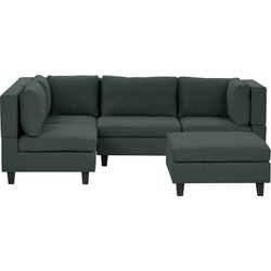 UNSTAD - 4-zitsbank met ottomaan - Donkergroen - Rechts -  Polyester