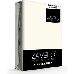 Zavelo Flanel Laken Ivoor-Lits-jumeaux (240x260 cm)