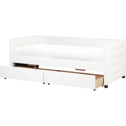 MARRAY - Slaapbank - Gebroken wit - 90 x 200 cm - Fluweel