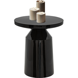 MISOU Bijzettafel - Rond - Koffietafel - Modern - Organisch -  Zwart - Glans  - 38cm - Metaal