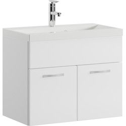Badplaats Badkamermeubel Montreal Set 01 60 x 35 cm - Wit Hoogglans - Badmeubel met Wastafel