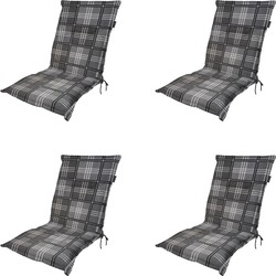 Madison -  Tuinstoelkussen Lage Rug Patchy grey - Ca. 105x50 cm - Set van 4