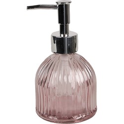 Clayre & Eef Zeepdispenser 225 ml Roze Glas Zeeppompje