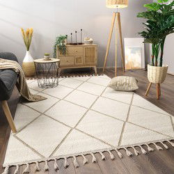 Laagpolig Scandi Munilia Vloerkleed - Beige - 120x160 cm